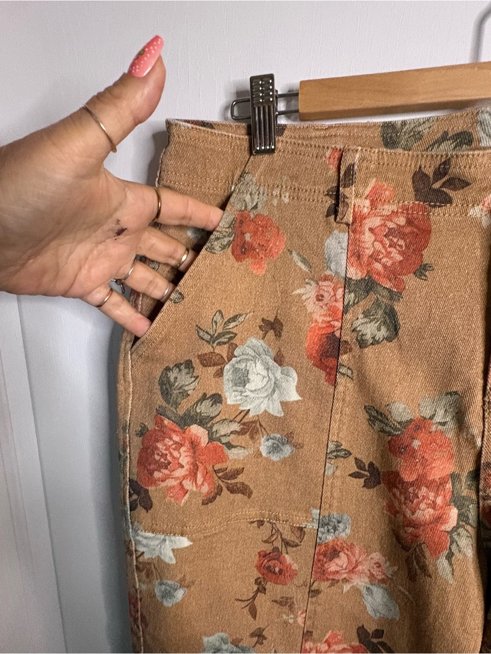 Flamingals NWT 2XL Floral Denim Jeans Boho Cottagecore Grandmachic Y2K Western - Picture 2 of 8